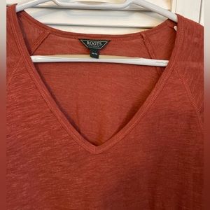 Roots Women's Rust V-Neck Top